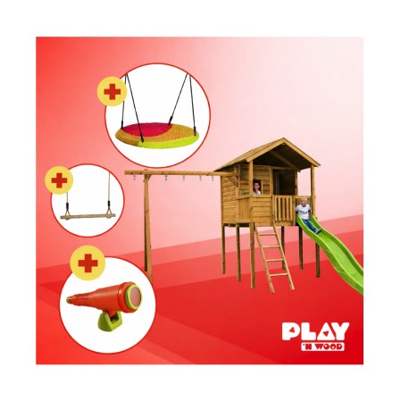 Balançoire Maël tour et portique avec kit commando